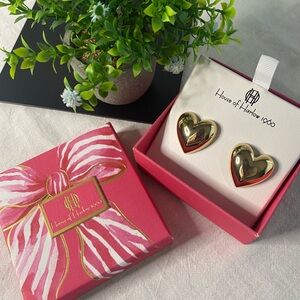 House of Harlow 1960 Gold Heart Earrings Classic Design